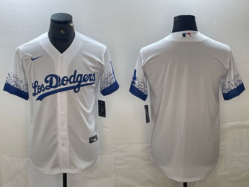 Men 2025 Los Angeles Dodgers Blank White City edition Nike MLB Jersey style 6232